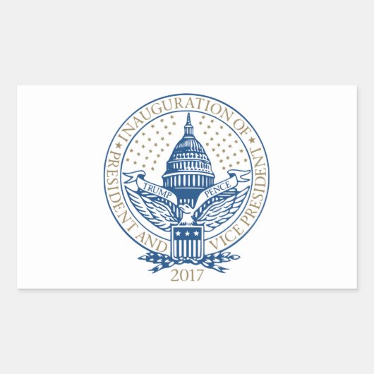 Sticker Rectangulaire Inauguration présidentielle Trump Pence 2017 (Devant)