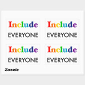 Sticker Rectangulaire Inclure tout le monde - Sensibilisation à la diver (Feuille)