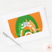 Sticker Rectangulaire Inde Cricket Spirit Design abstrait (Enveloppe)