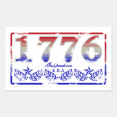 Sticker Rectangulaire Indépendance 1776 (Devant)