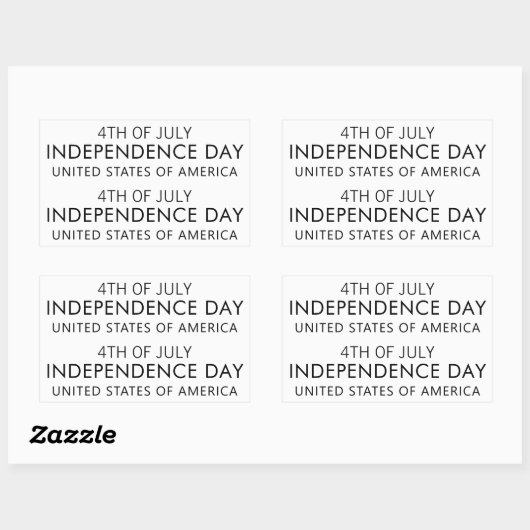 Sticker Rectangulaire INDEPENDENCE DAY Stylish Font (Feuille)