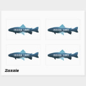 Sticker Rectangulaire Indian Lake New York Fish (Feuille)