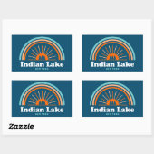 Sticker Rectangulaire Indian Lake New York Rainbow (Feuille)