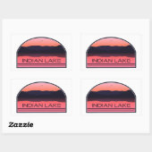 Sticker Rectangulaire Indian Lake New York Red Sunrise (Feuille)