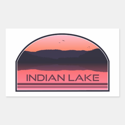 Sticker Rectangulaire Indian Lake New York Red Sunrise (Devant)