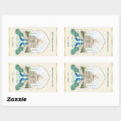 Sticker Rectangulaire Indian Peacock Gold Taj Mahal Mariage esthétique (Feuille)