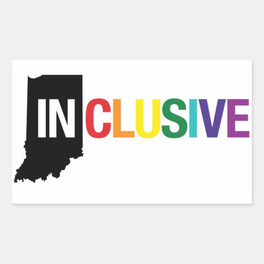 Sticker Rectangulaire Indiana inclusive | Sticker, Arc-en-ciel (Devant)