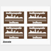 Sticker Rectangulaire Indianapolis Indiana (Feuille)