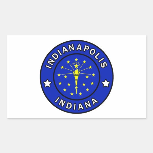 Sticker Rectangulaire Indianapolis Indiana (Devant)
