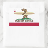 Sticker Rectangulaire Indicateur California Surfer Bear (Sac)