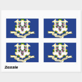 Sticker Rectangulaire Indicateur Connecticut State (Feuille)