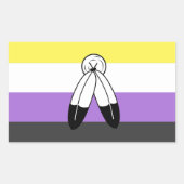 Sticker Rectangulaire Indicateur de fierté binaire à deux esprits (Devant)