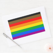 Sticker Rectangulaire Indicateur de fierté LGBTQ (8 bandes) (Enveloppe)