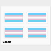 Sticker Rectangulaire Indicateur de fierté transgenre (Feuille)