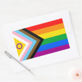Sticker Rectangulaire Indicateur de la fierté de progrès intersexe inclu (Enveloppe)