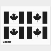 Sticker Rectangulaire Indicateur de pays Black Canada (Feuille)