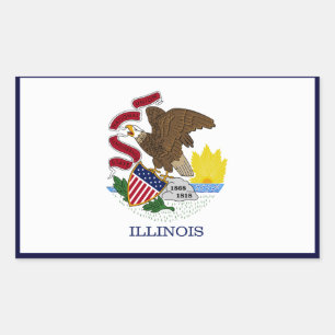 Sticker Rectangulaire Indicateur d'État de l'Illinois