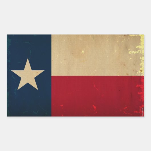 Sticker Rectangulaire Indicateur d'état du Texas VINTAGE (Devant)
