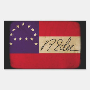 Sticker Rectangulaire Indicateur du siège général Lee avec signature
