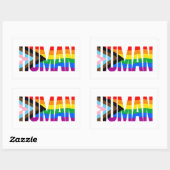 Sticker Rectangulaire Indicateur Fierté d'inclusion humaine (Feuille)
