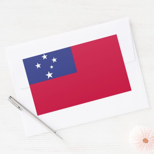 Sticker Rectangulaire Indicateur Samoa (Enveloppe)