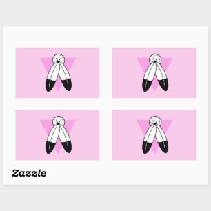 Sticker Rectangulaire Indicateur triangle rose à deux esprits