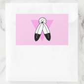 Sticker Rectangulaire Indicateur triangle rose à deux esprits (Sac)