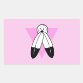 Sticker Rectangulaire Indicateur triangle rose à deux esprits (Devant)
