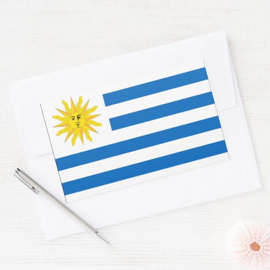 Sticker Rectangulaire Indicateur Uruguay (Enveloppe)