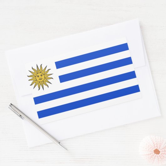 Sticker Rectangulaire Indicateur Uruguay (Enveloppe)