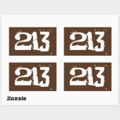 Sticker Rectangulaire Indicatif régional 213 (Los Angeles) (Feuille)