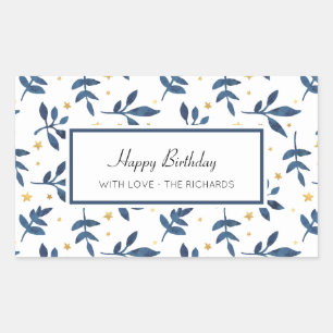 Sticker Rectangulaire Indigo avec des faux étoiles