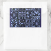 Sticker Rectangulaire Indigo Batik Quilt (Sac)