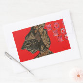 Sticker Rectangulaire Indonesi Shadow Puppet Hohoho Design sur toile rou (Enveloppe)