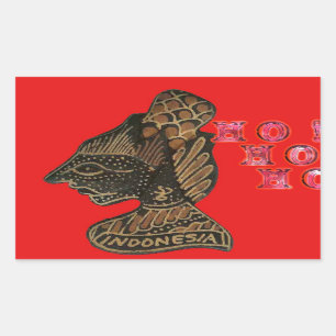 Sticker Rectangulaire Indonesi Shadow Puppet Hohoho Design sur toile rou