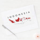 Sticker Rectangulaire Indonésie pays drapeau forme silhouette (Enveloppe)