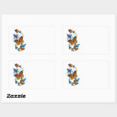 Sticker Rectangulaire Infinité de papillons monarques (Feuille)