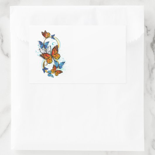 Sticker Rectangulaire Infinity of Monarch Butterflies (Sac)