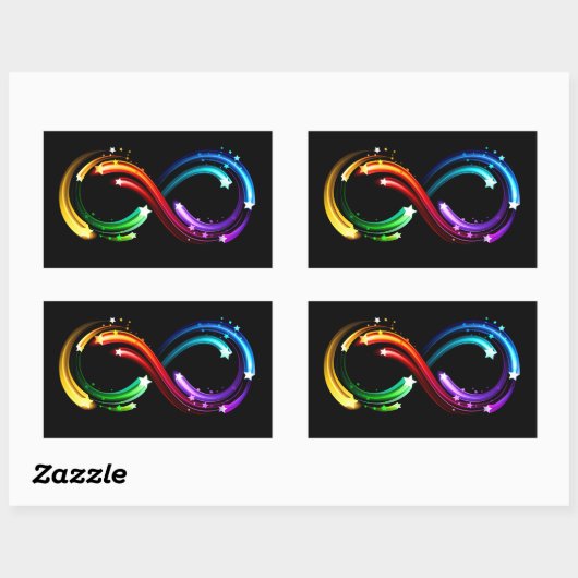 Sticker Rectangulaire Infinity symbol of rainbow comets (Feuille)