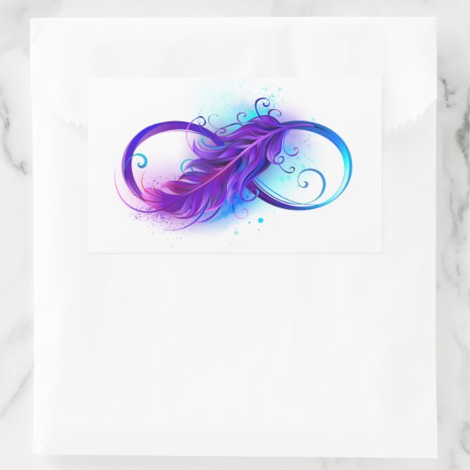 Sticker Rectangulaire Infinity with purple feather (Sac)