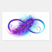 Sticker Rectangulaire Infinity with purple feather (Devant)