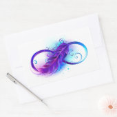 Sticker Rectangulaire Infinity with purple feather (Enveloppe)