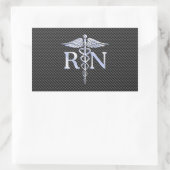 Sticker Rectangulaire Infirmière inscrite RN Silver Caduceus Snakes (Sac)
