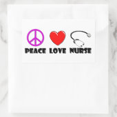 Sticker Rectangulaire Infirmière Peace Love (Sac)
