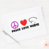 Sticker Rectangulaire Infirmière Peace Love (Enveloppe)
