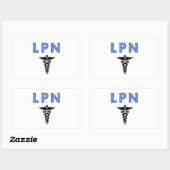 Sticker Rectangulaire Infirmières LPN Caduceus (Feuille)