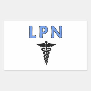 Sticker Rectangulaire Infirmières LPN Caduceus