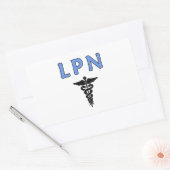 Sticker Rectangulaire Infirmières LPN Caduceus (Enveloppe)