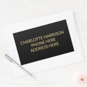 Sticker Rectangulaire Informations de contact sur le nom d'or noir perso (Enveloppe)