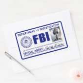 Sticker Rectangulaire Informations d'identification Alien FBI (Enveloppe)